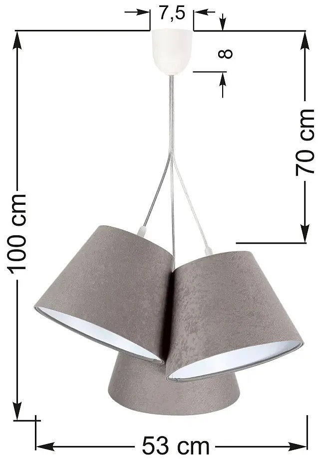 Szaro-biała lampa wisząca dzwonki G9-T12