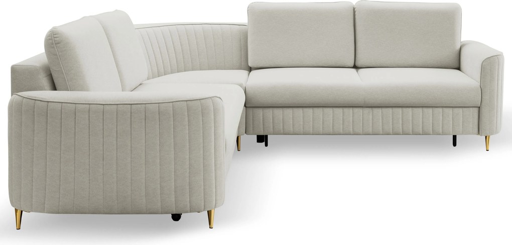 Masseno Narożnik VELA z funkcją spania i pojemnikiem na pościel Narozniki L, Rozkładana sofa - Jasnoszary, CASTEL 80