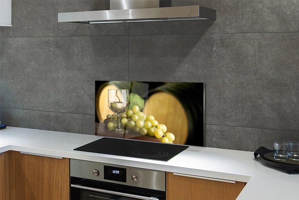 Szklany Panel Winiarska Tradycja: Beczki i Winogrona