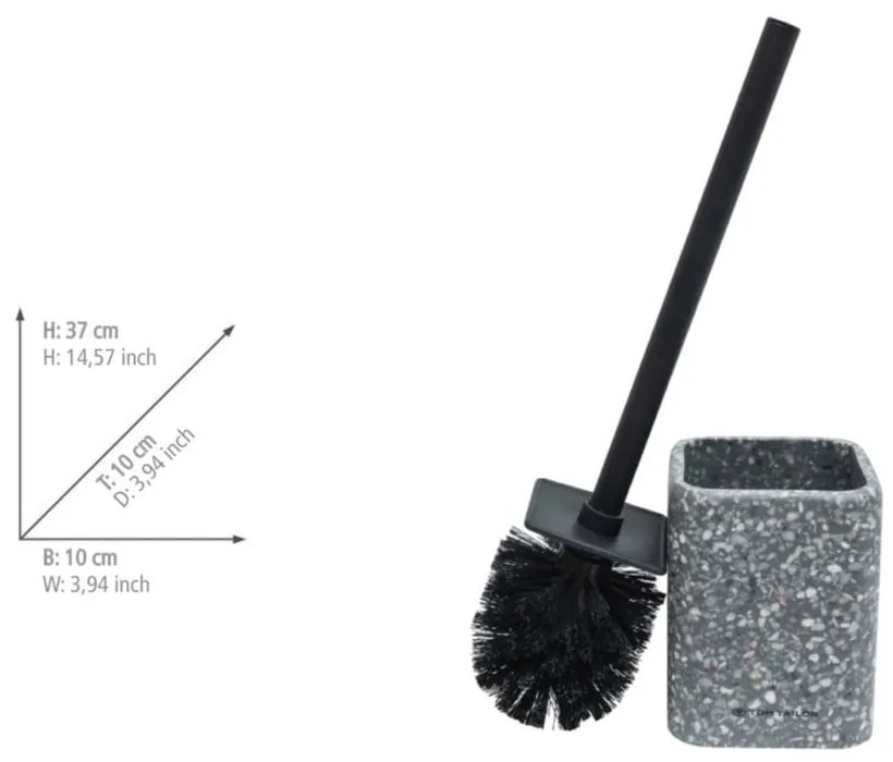 Szara szczotka do WC z żywicy polimerowej Tom Tailor T-Terrazzo – Wenko