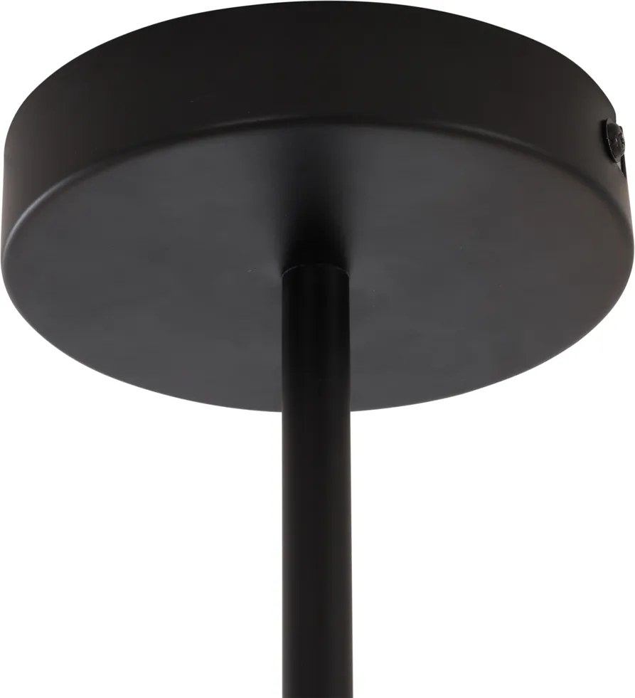 Nowoczesna lampa sufitowa czarna z przydymionym szkłem 6-punktowa - Ryan