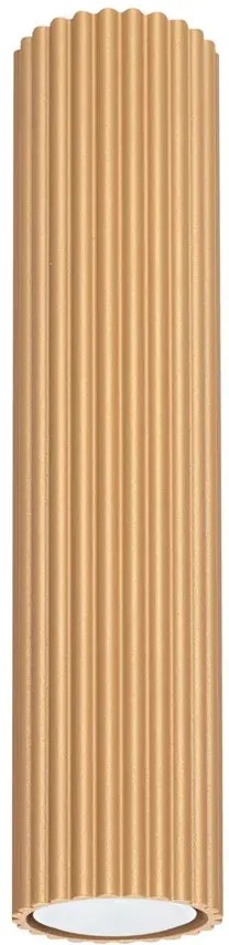 Złota stylowa lampa ryflowana w loftowym stylu 30cm - dąb sonoma D293 M0-E48