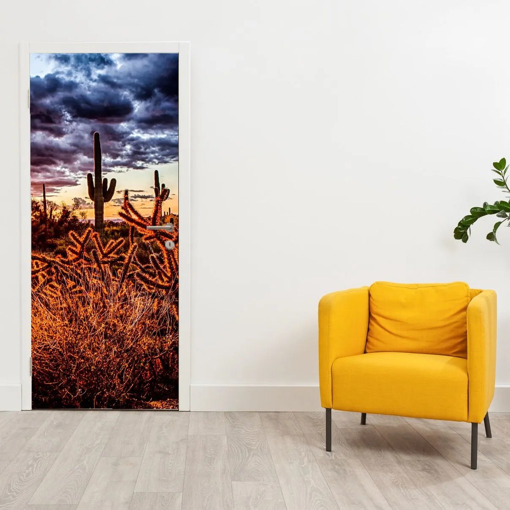 Fototapeta na drzwi - Złota godzina pustyni (95x205cm)