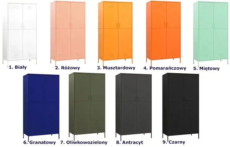 Stalowa szafa gospodarcza dwudrzwiowa antracyt C7-G10