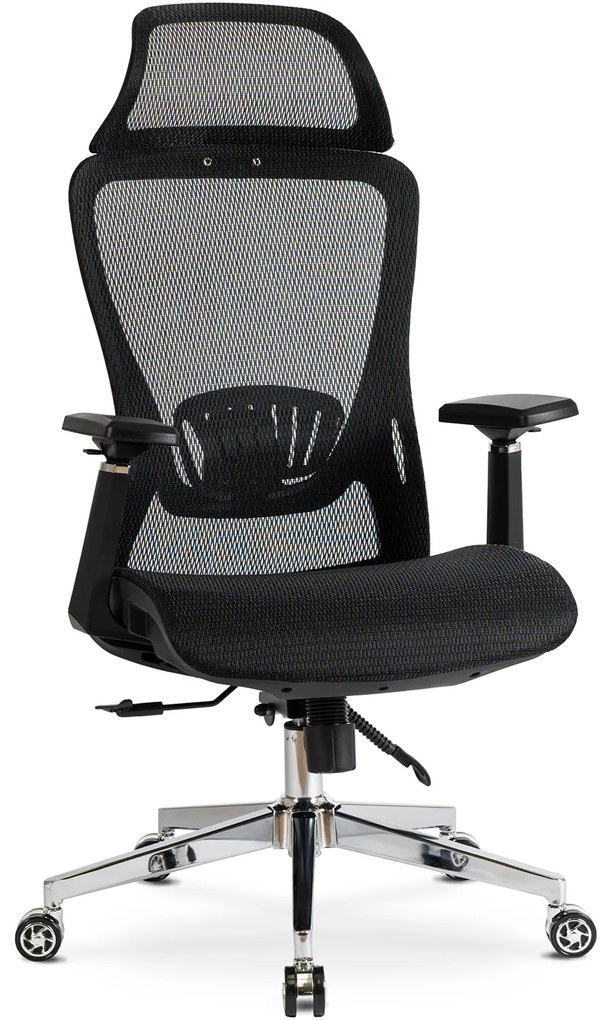 Fotel Biurowy Ergonomiczny Obrotowy LITOS Czarny Nowoczesny
