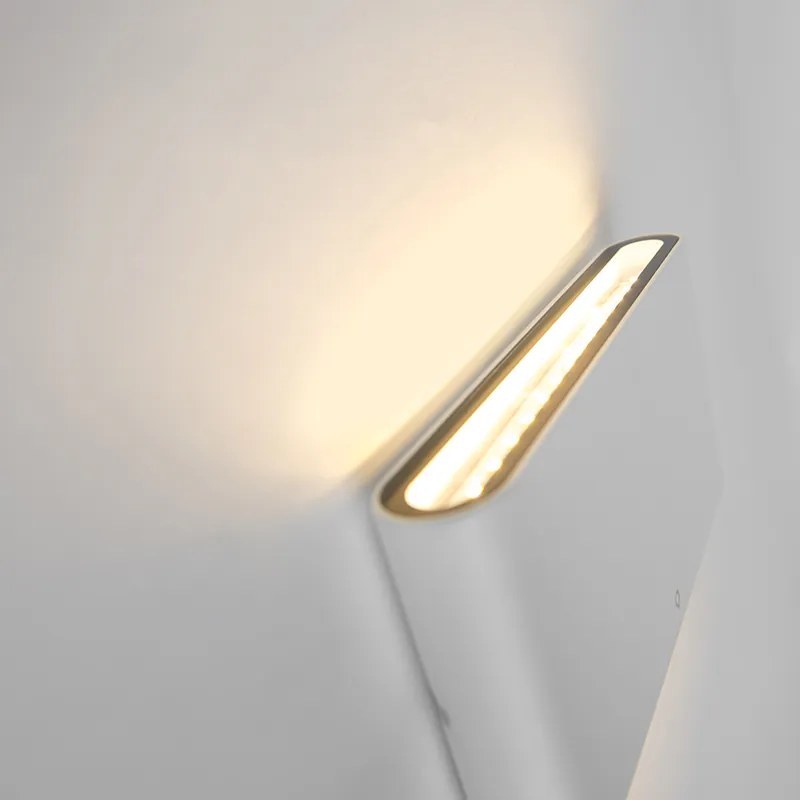 Zewnetrzna Nowoczesna lampa ścienna zewnętrzna biała 17,5 cm z diodą LED IP65 - Batt Nowoczesny Oswietlenie zewnetrzne