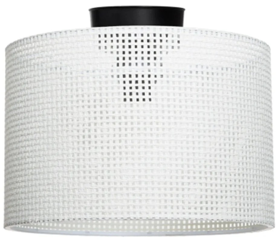 Kremowa lampa sufitowa z tekstylnym kloszem ø 30 cm Goza – Squid Lighting