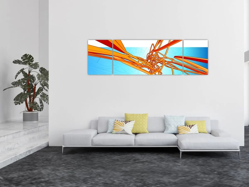 Obraz - Splecione linie, abstrakcja (170x50 cm)