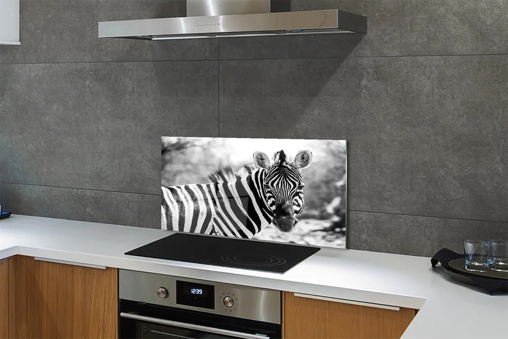 Panel szklany do Kuchni Zebra w Stylu Retro