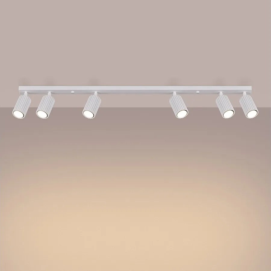 Lampa sufitowa minimalistyczny Gloow, aluminium - 6 źródło światła 3000K - L.117 x H.16.5 cm - biały