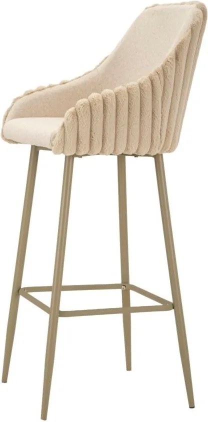 Kremowe tapicerowane hokery zestaw z podłokietnikami 2 szt. (wysokość siedziska 78 cm) Alaska – Mauro Ferretti