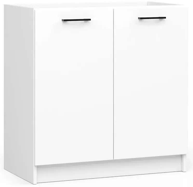 9-częściowy komplet narożnych mebli kuchennych biały + beton R2-N60