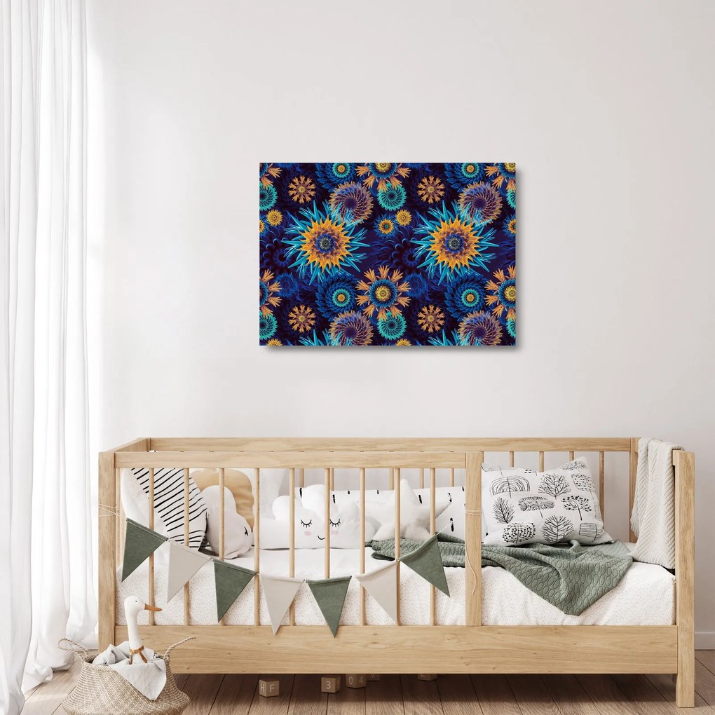 Obraz na szkle - kwiaty 3D (70x50 cm)