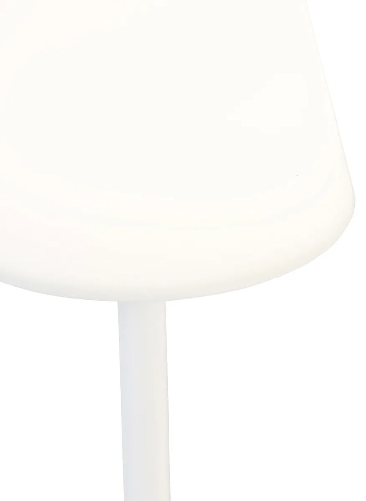 Zewnetrzna Lampa stołowa biała z wbudowanym LEDem, ładowana, ze ściemniaczem dotykowym - RenataDesignerski Oswietlenie zewnetrzne