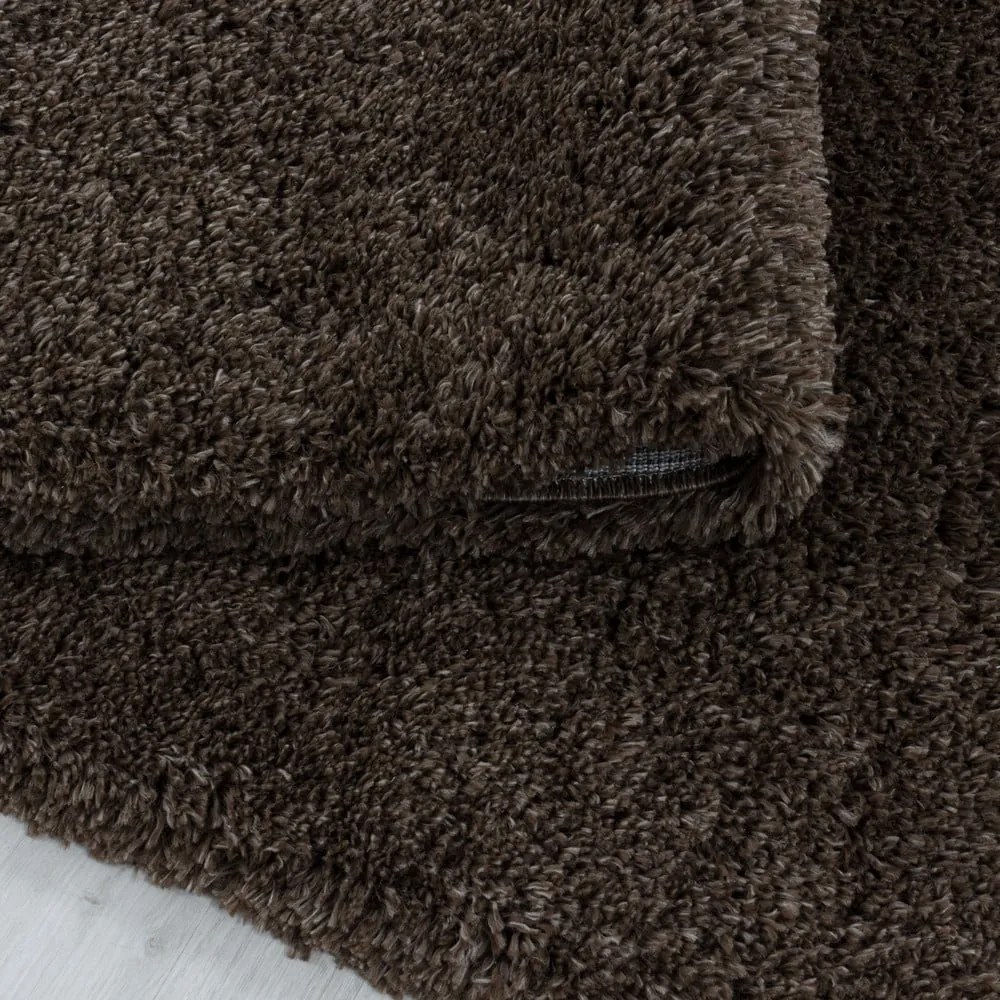 Ciemnobrązowy okrągły dywan ø 120 cm Fluffy – Ayyildiz Carpets