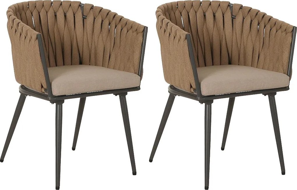 Krzesło do jadalni MCW-N38 (zestaw 2 sztuk),  beżowa poduszka jasnobrązowa