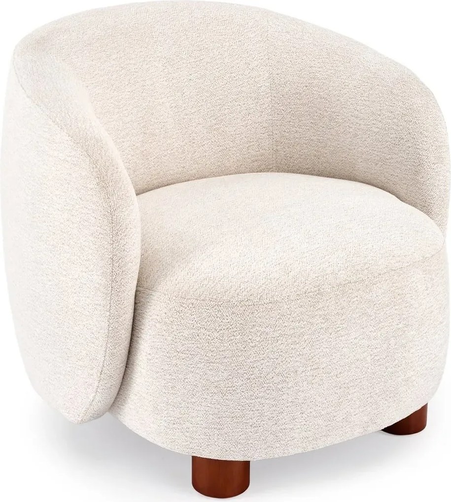 Kremowy fotel wypoczynkowy okragły M4-M17