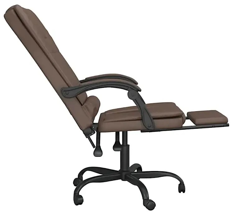 Masujące brązowe krzesło do biurka z podnóżkiem L4-M46