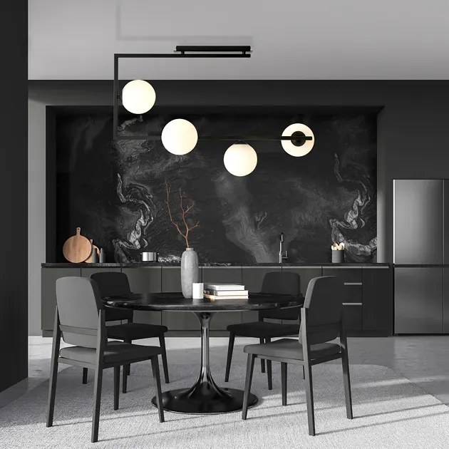 Nowoczesna lampa sufitowa z mlecznymi kloszami  - D107-Solini