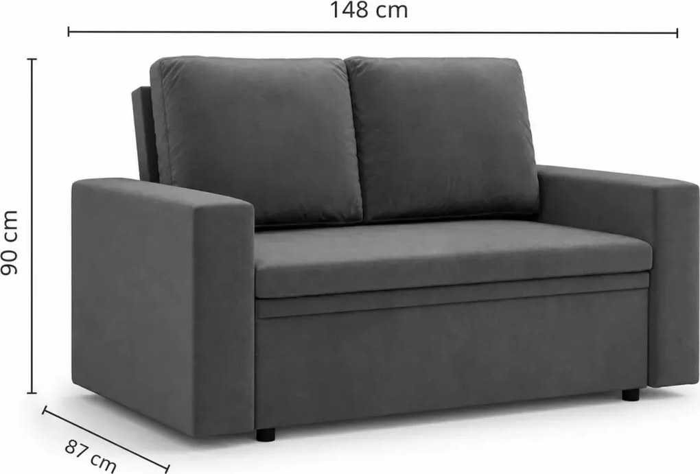 Sofa Salty z funkcją spania i pojemnikiem na pościel – nowoczesny design