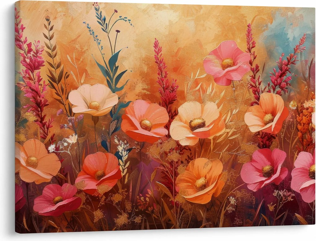 Obraz - Kwiaty łąkowe, malarstwo (70x50 cm)