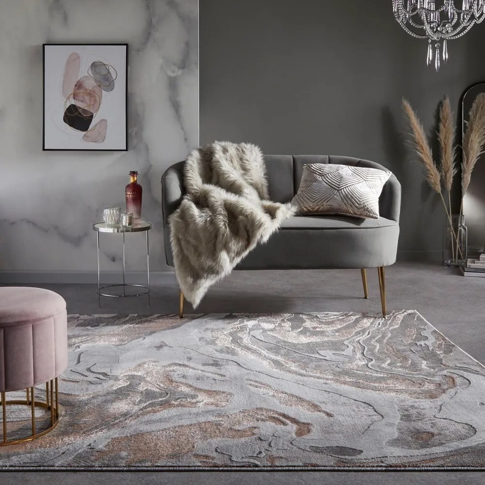Szaro-beżowy dywan 120x170 cm Marbled – Flair Rugs
