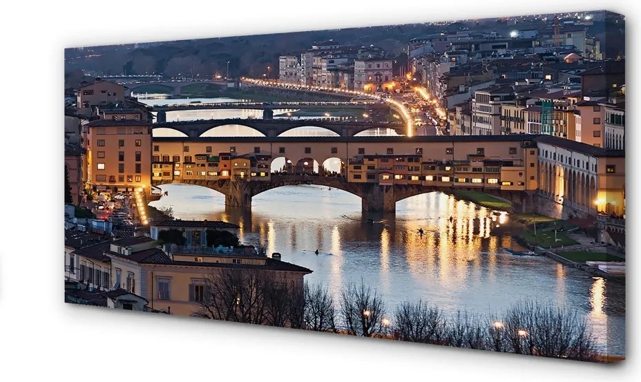 Fotoobraz na płótnie Nocne Refleksy na Rzece