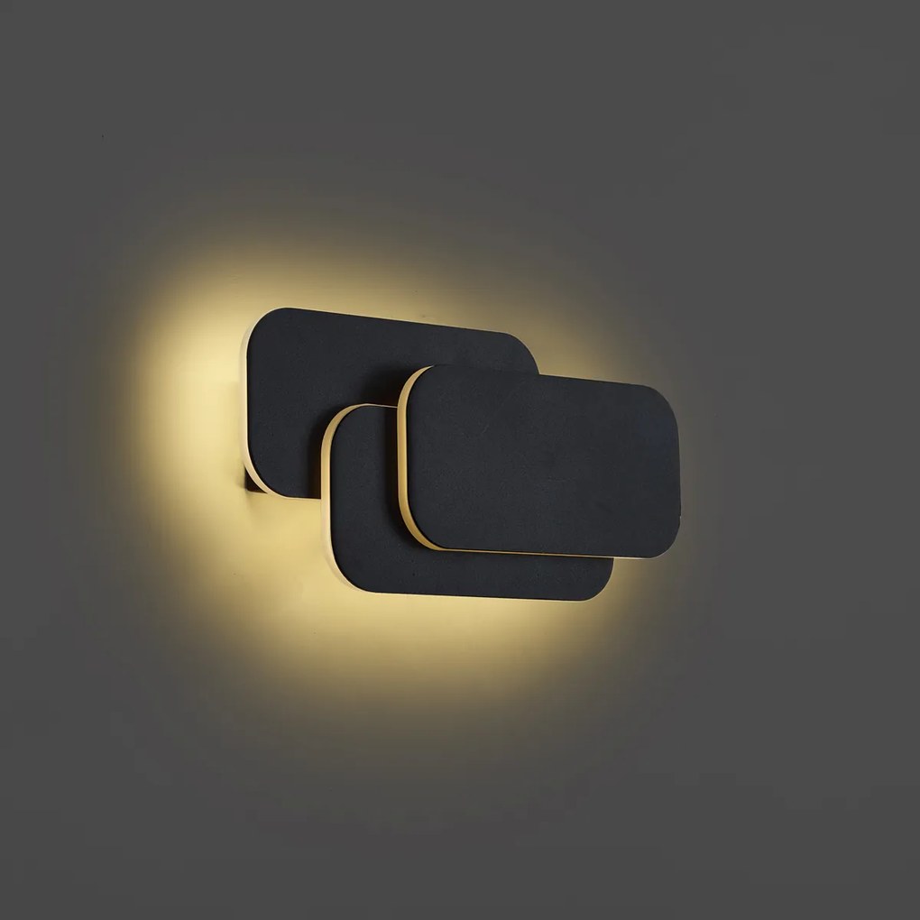 Nowoczesny kinkiet czarny z wbudowaną diodą LED z 3-stopniową regulacją - Dias