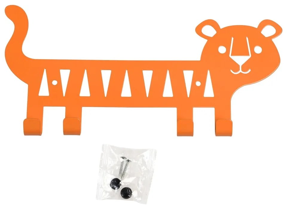 Pomarańczowy metalowy dziecięcy wieszak ścienny Tiger – Rex London