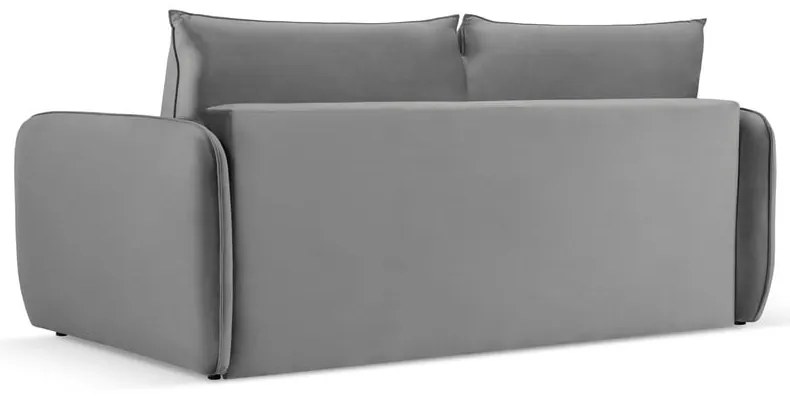 Szara aksamitna rozkładana sofa 214 cm Vienna – Cosmopolitan Design