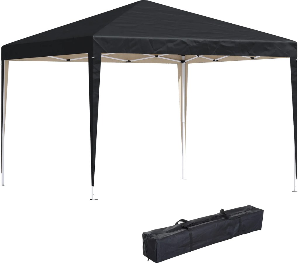 Outsunny Pawilon 2,95 x 2,95 m Składany Pawilon Ogrodowy, Partytent, Ochrona przed UV, Stal+Tkanina Oxford, Czarny