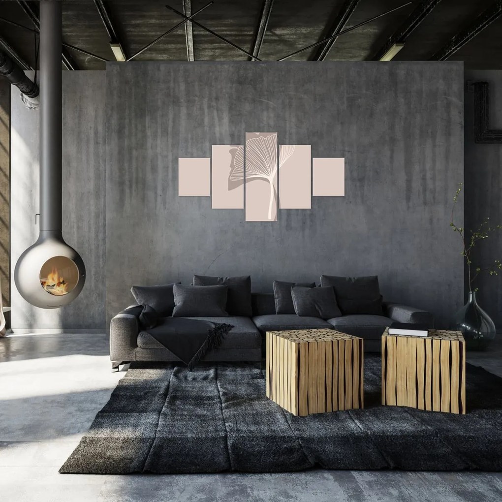 Obraz - Beżowe liście N⁰4 (125x70 cm)