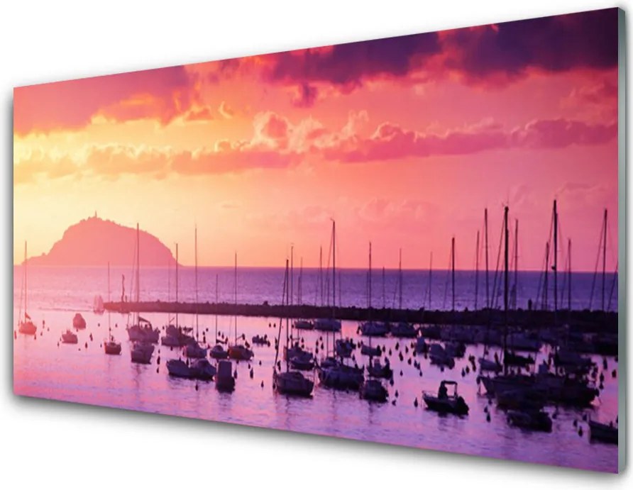 Panel Szklany do Kuchni Morski Horyzont W Błękicie