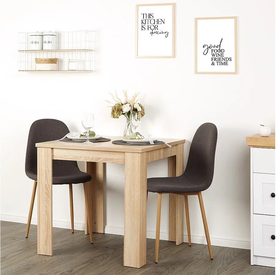 Stół jadalniany 80x80 cm antracyt nowoczesny stół do jadalni drewniany stół dębowy