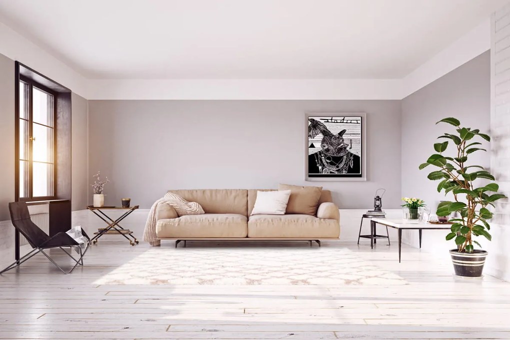 Dywan poliestrowy Dream Kratka Beżowa 120 cm x 170 cm