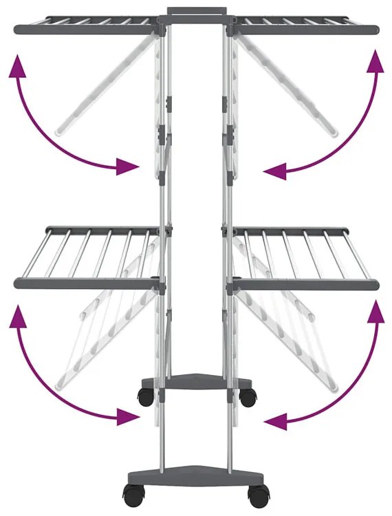 Dwupoziomowa suszarka na pranie na kółkach - Osta