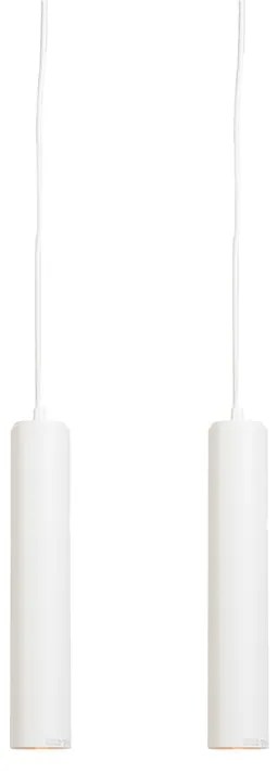Zestaw 2 designerskich lamp wiszących białych - Tuba Small Nowoczesny Oswietlenie wewnetrzne
