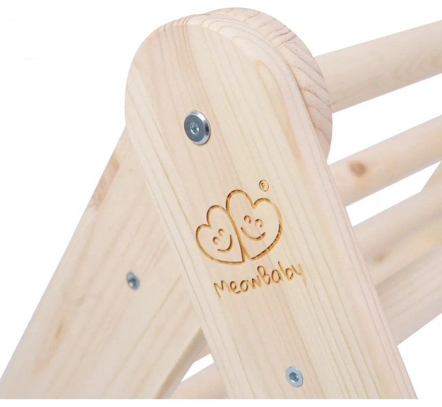 Drabinka Dla Dzieci 60x61 Cm Składana Do Pokoju. Drewniana, Naturalna - Meowbaby®