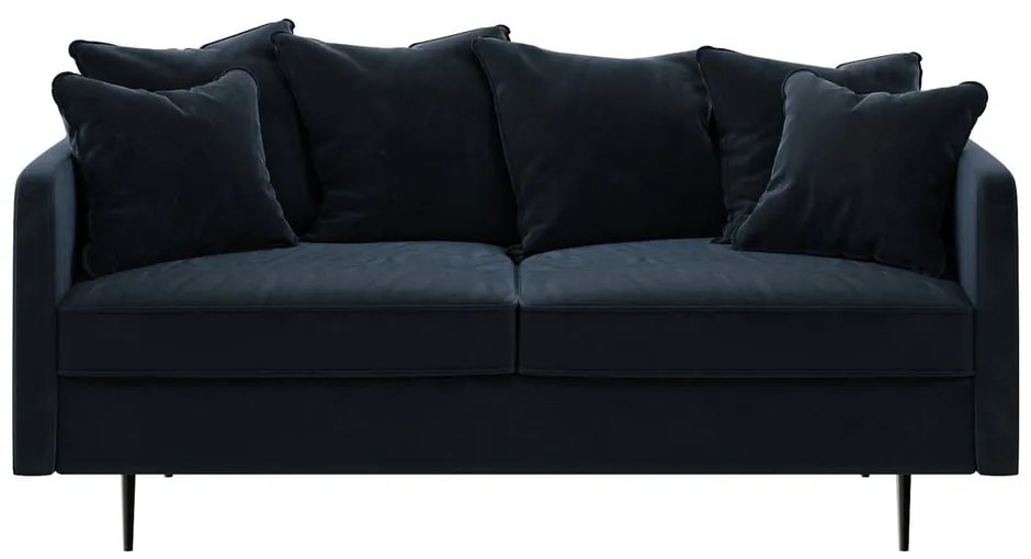 Granatowa aksamitna sofa Ghado Esme, 176 cm