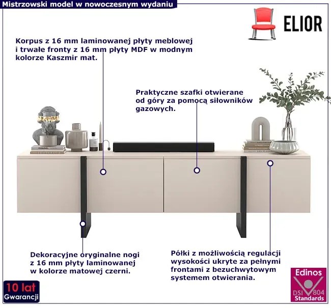 Beżowa nowoczesna szafka rtv F4-S32