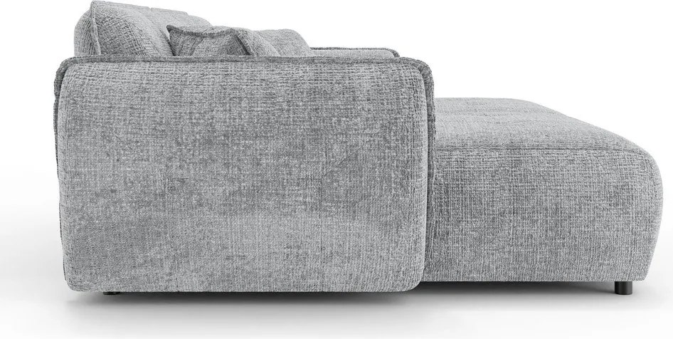 Jasnoszara sofa z tkaniny szenilowej z szezlongiem 252 cm Nelia Big – Ropez