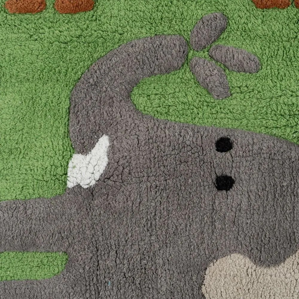 Zielony bawełniany chodnik odpowiedni do prania 90x175 cm Animals – Ixia