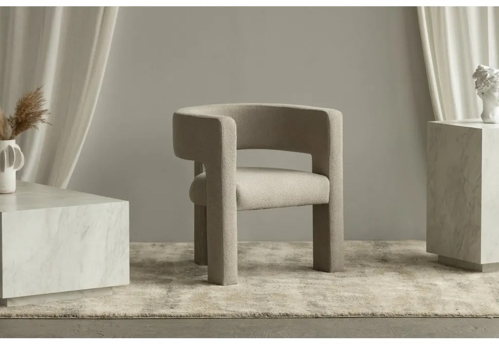 Beżowoszary designerski fotel ALPHA LOOP
