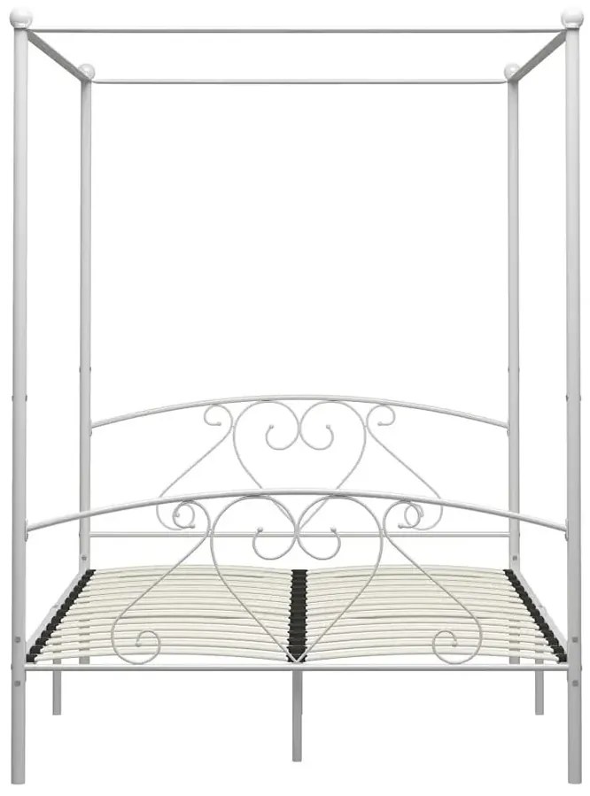 Białe metalowe łóżko małżeńskie 200x200 cm H5-F30