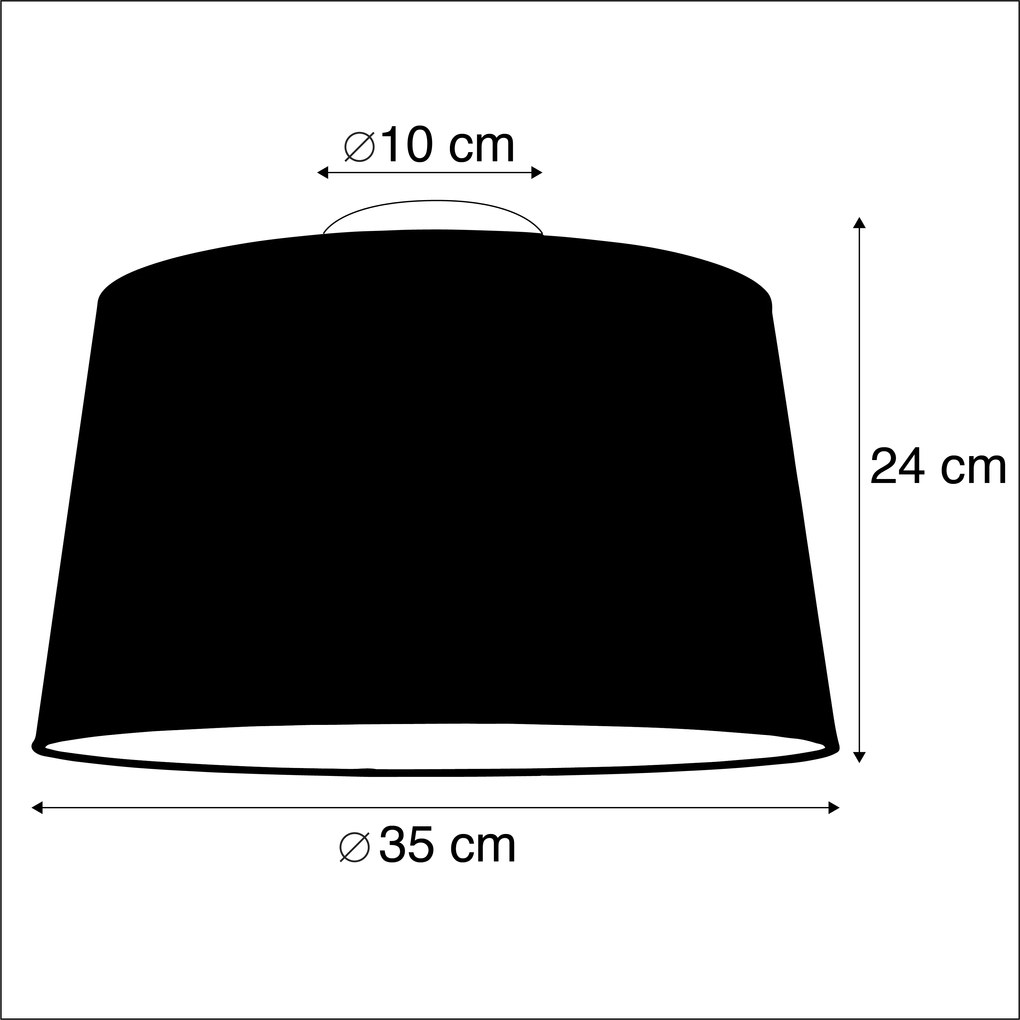 Lampa sufitowa z abażurem z lnu biała 35 cm - Combi WhiteWiejski/ Rustykalny / Vintage Oswietlenie wewnetrzne