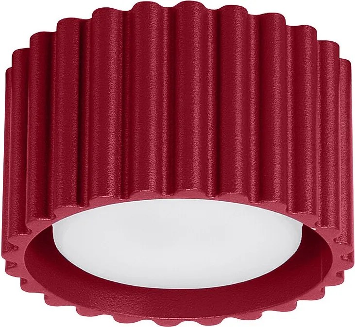 Lampa Sufitowa Minimalistyczny Aura, Aluminium - 1 Źródło - L.10 X H.10 Cm - Burgund