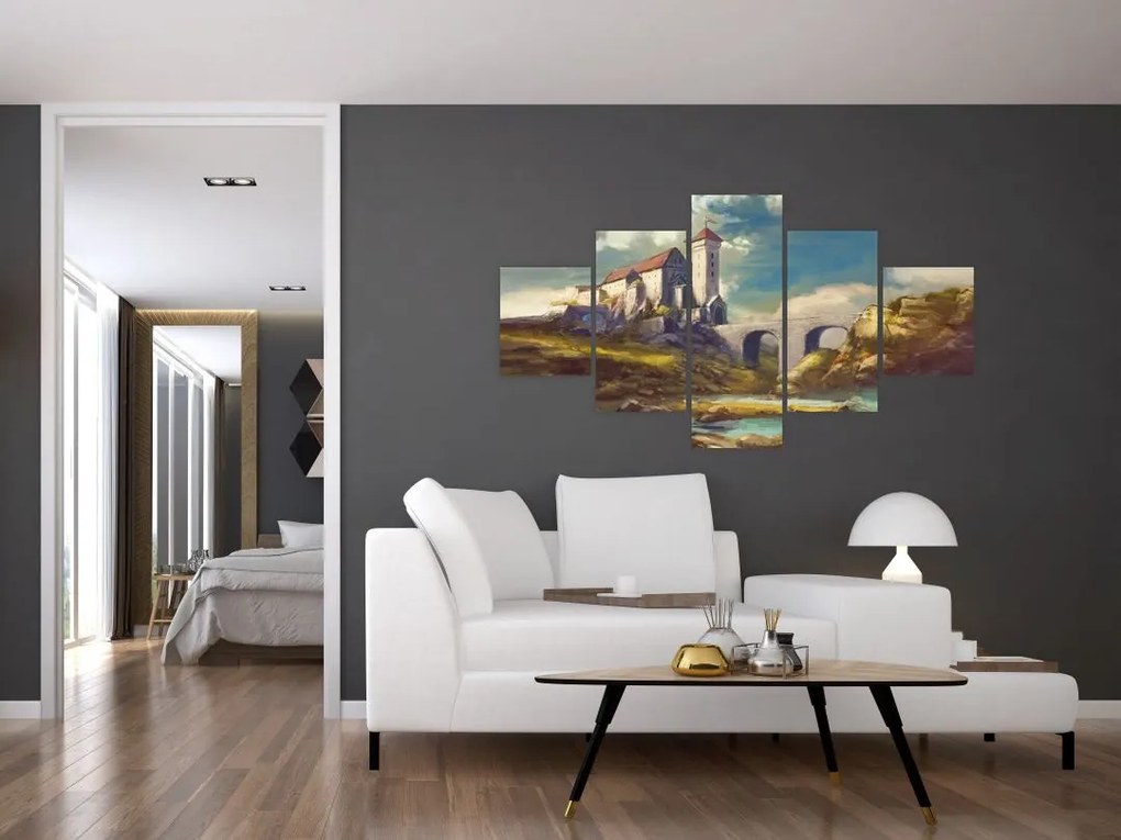 Obraz - Średniowieczny zamek (125x70 cm)