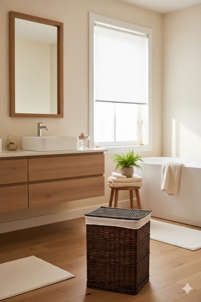 Wiklinowy kosz na pranie wenge 72L T6-G72