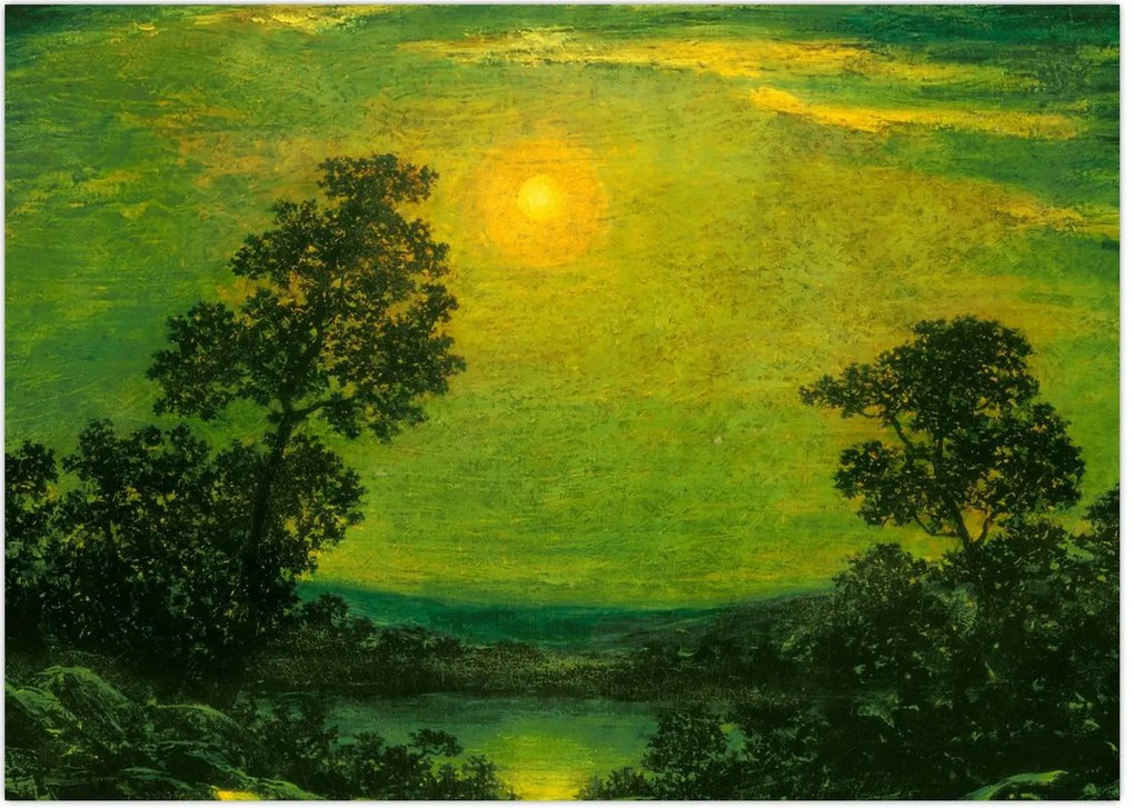 Obraz - Imitator of Ralph Albert Blakelock, Moonlight, reprodukcje (70x50 cm)
