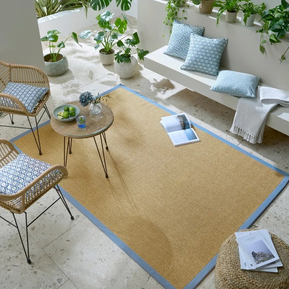 Jasnoniebiesko-jasnobrązowy dywan odpowiedni na zewnątrz 200x290 cm Sisal Look – Flair Rugs